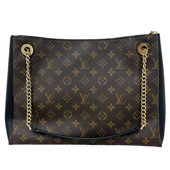 Louis Vuitton Surenne MM Shoulder Tote Bag M43772 Monogram Brown Black Noir - Picture 14 of 15